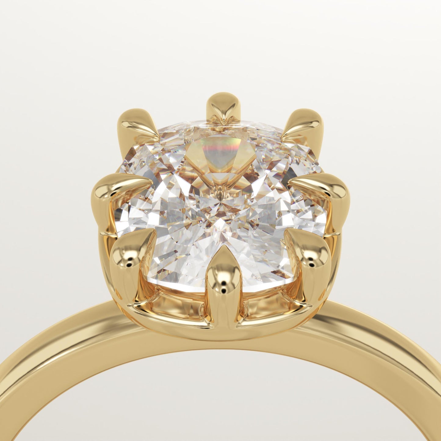 Elongated Cushion Cut Solitaire Lab-Grown Diamond Engagement Ring