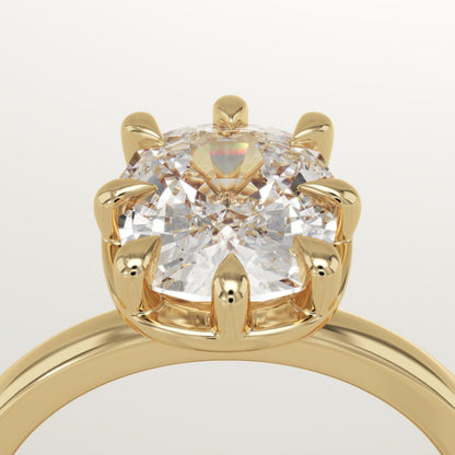 Elongated Cushion Cut Solitaire Lab-Grown Diamond Engagement Ring