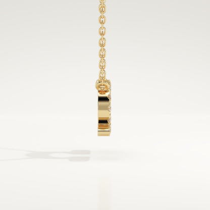 0.101 CT Round Lab-Grown Diamond Libra Zodiac Necklace