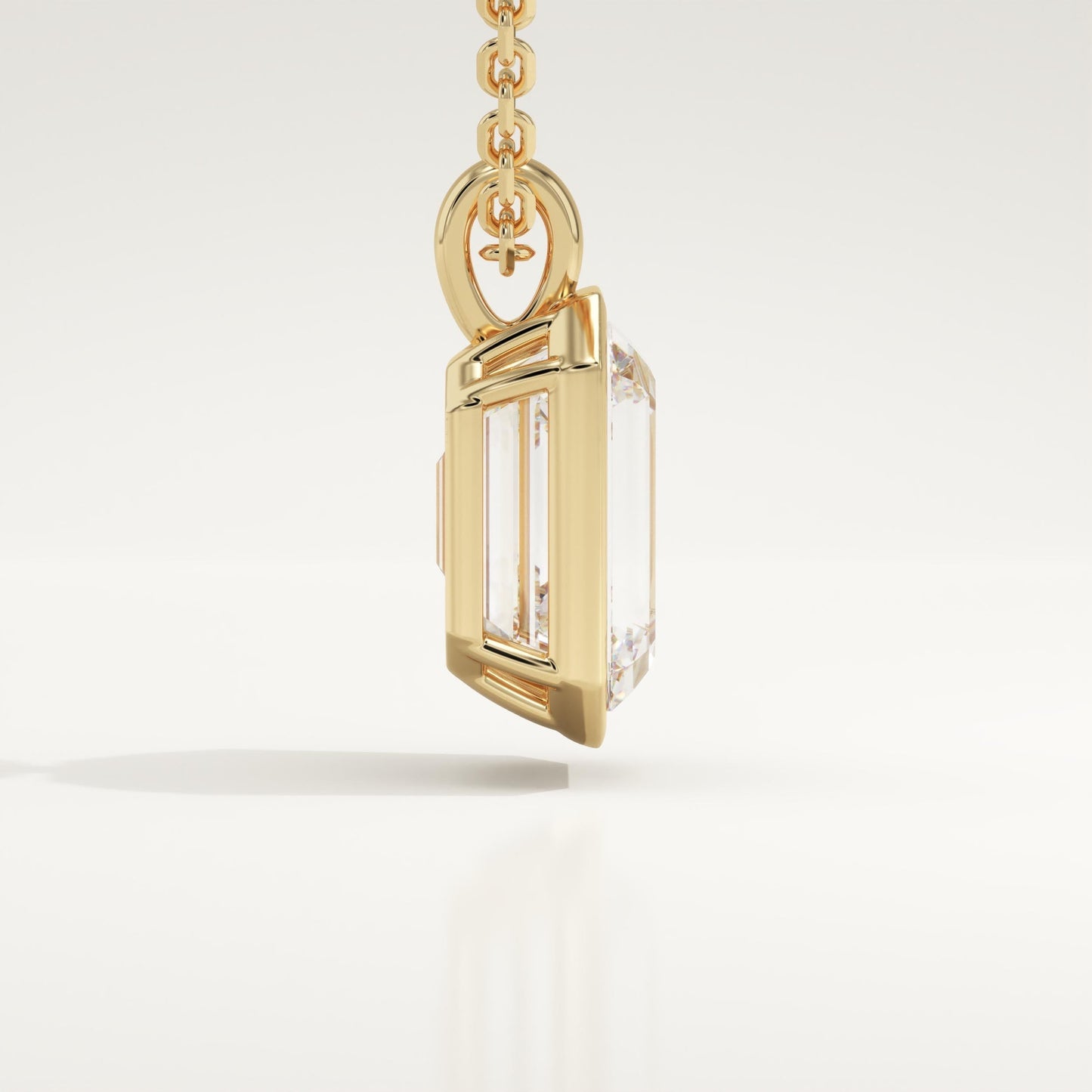 2 CT Emerald Lab-Grown Diamond Solitaire & Bezel Necklace
