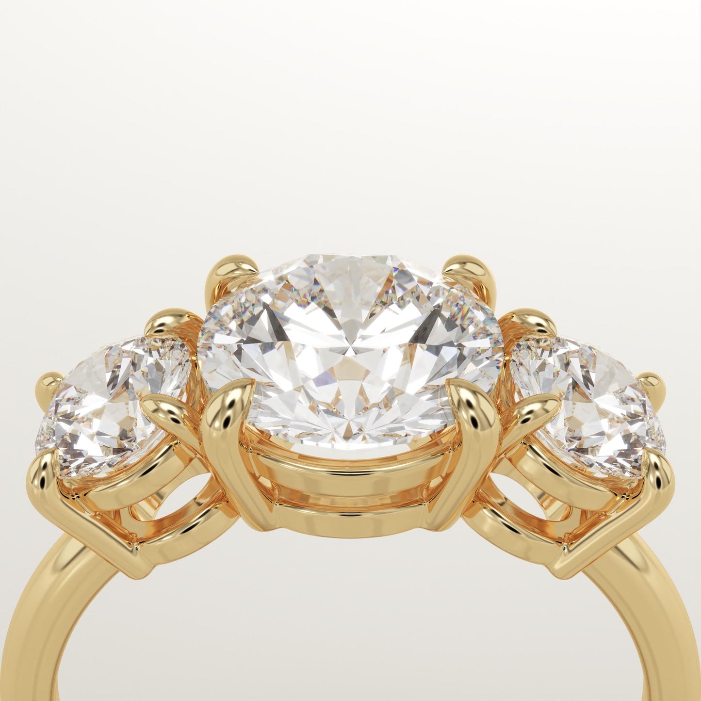 2 CT Round Cut Three Stone Moissanite Engagement Ring