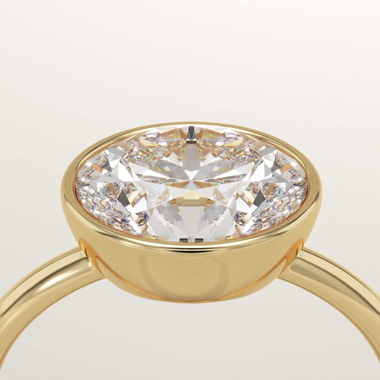 1.75 CT East West Oval Cut Solitaire Bezel Moissanite Engagement Ring