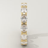 2.25 TCW Oval Cut Lab-Grown Diamond Full Eternity Half Bezel Wedding Band