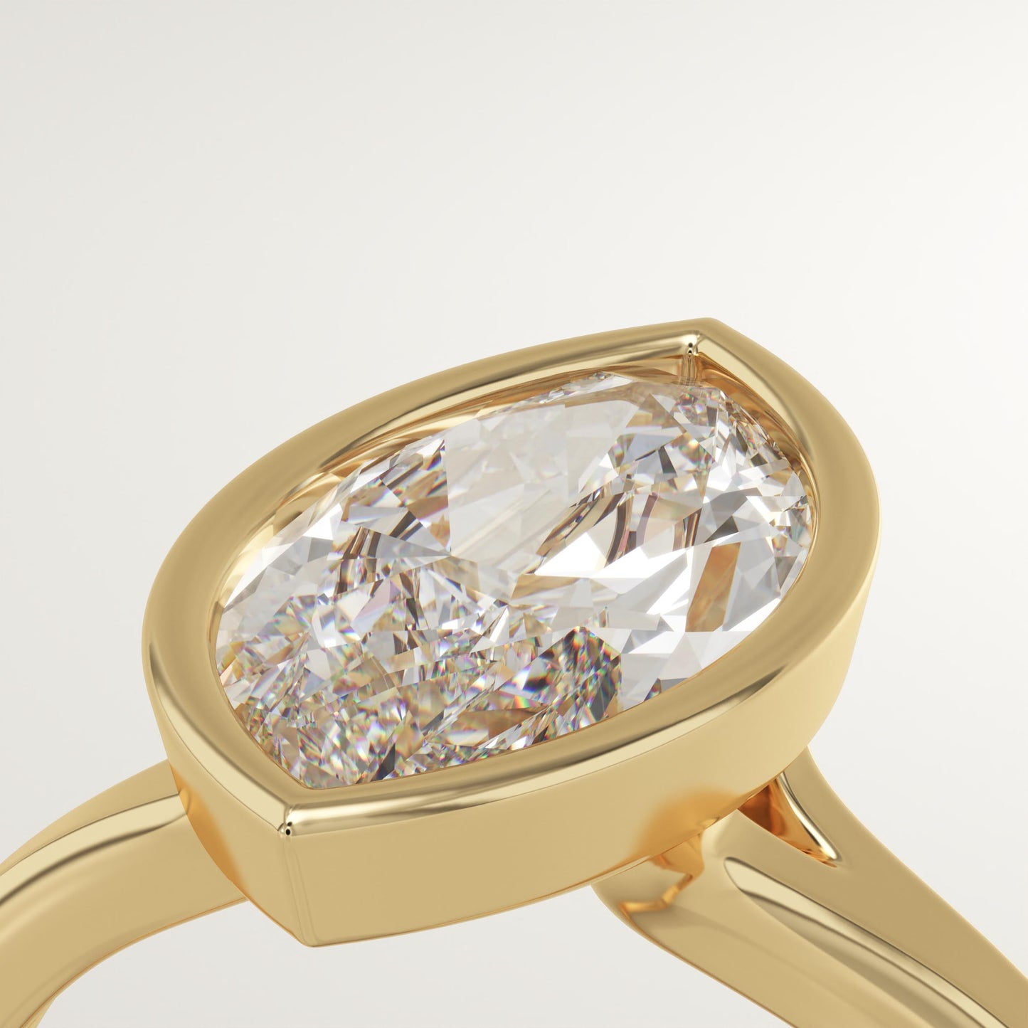 Marquise Cut Bezel Lab-Grown Diamond Engagement Ring