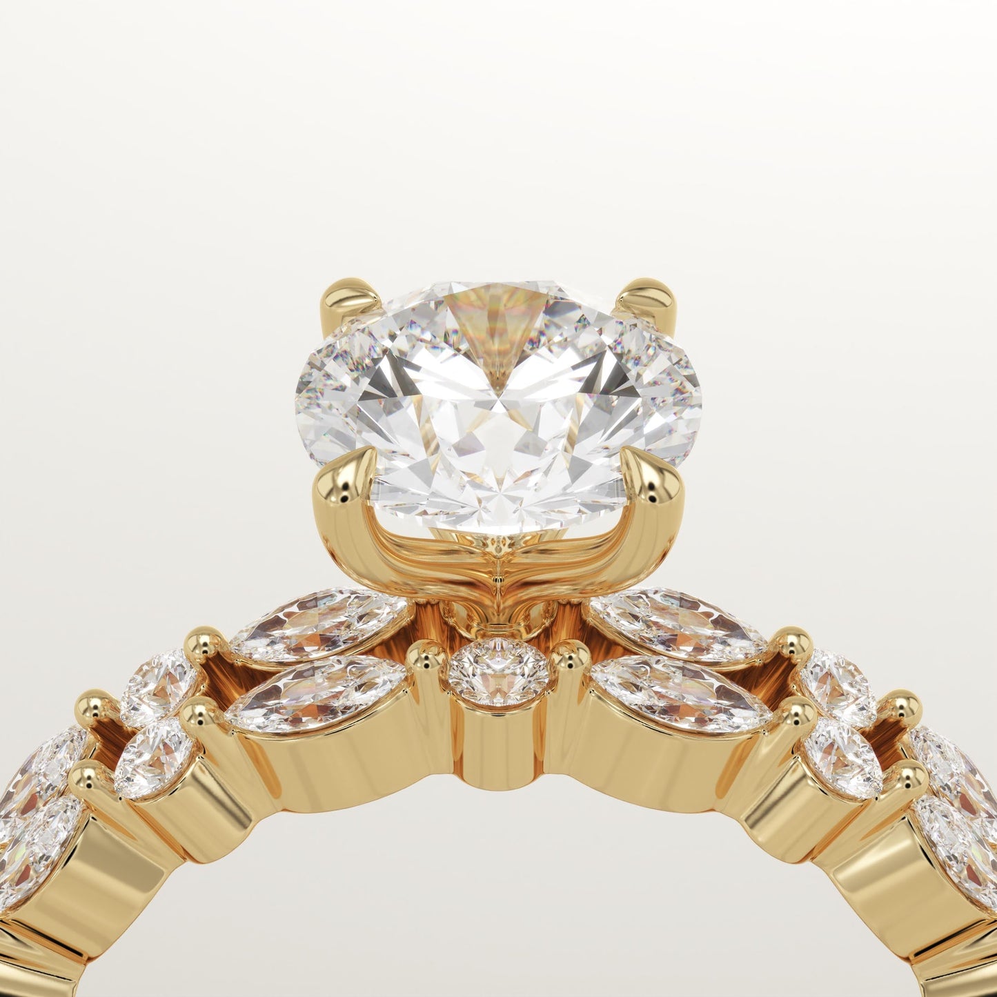 Round Cut Pave Lab-Grown Diamond Bridal Set