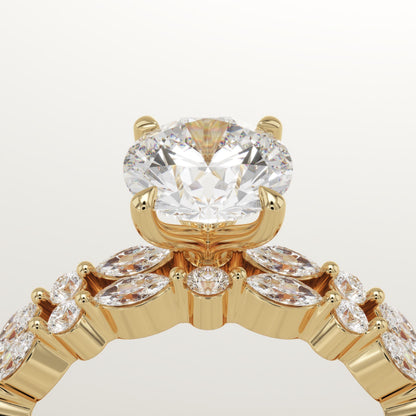 Round Cut Pave Lab-Grown Diamond Bridal Set