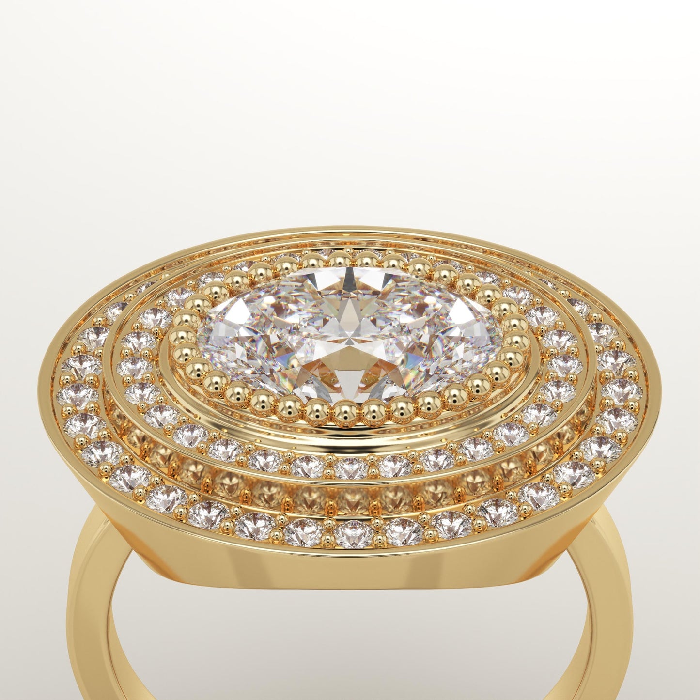 Oval Cut Double Halo Lab-Grown Diamond Engagement Ring