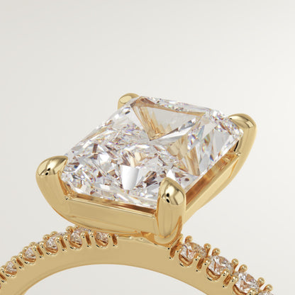 Radiant Cut Pave Lab-Grown Diamond Engagement Ring