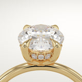 2.0 CT Oval Cut Hidden Halo Lab-Grown Diamond Engagement Ring