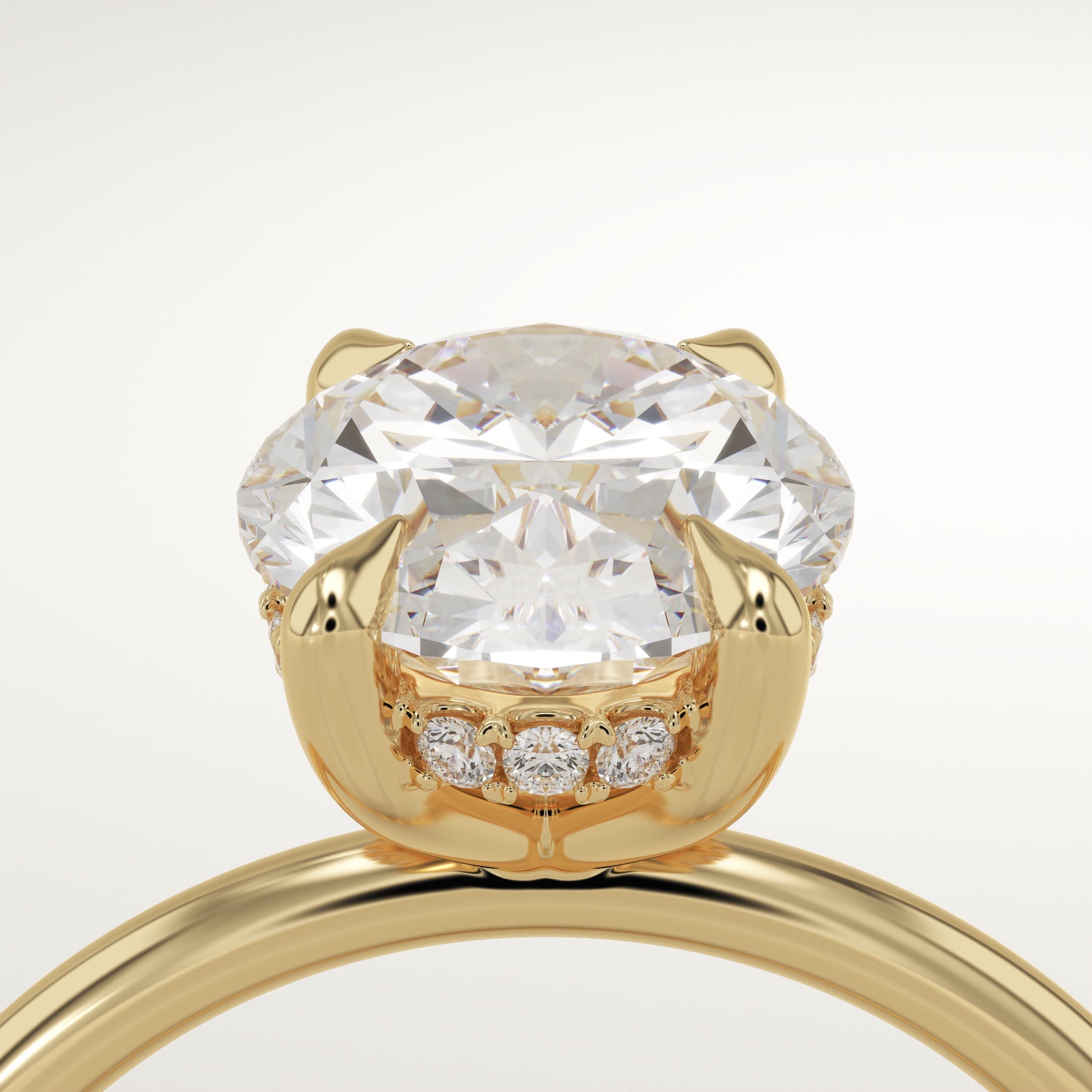 2.0 CT Oval Cut Hidden Halo Lab-Grown Diamond Engagement Ring