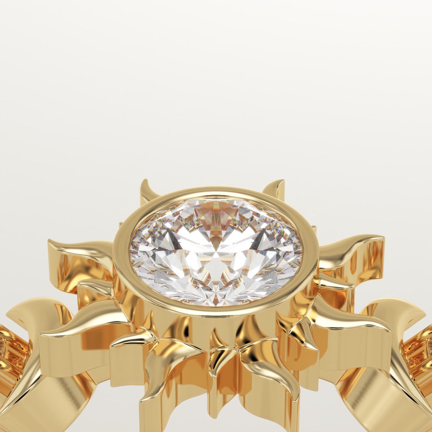 Round Cut Nature Inspired Lab-Grown Diamond Engagement Ring