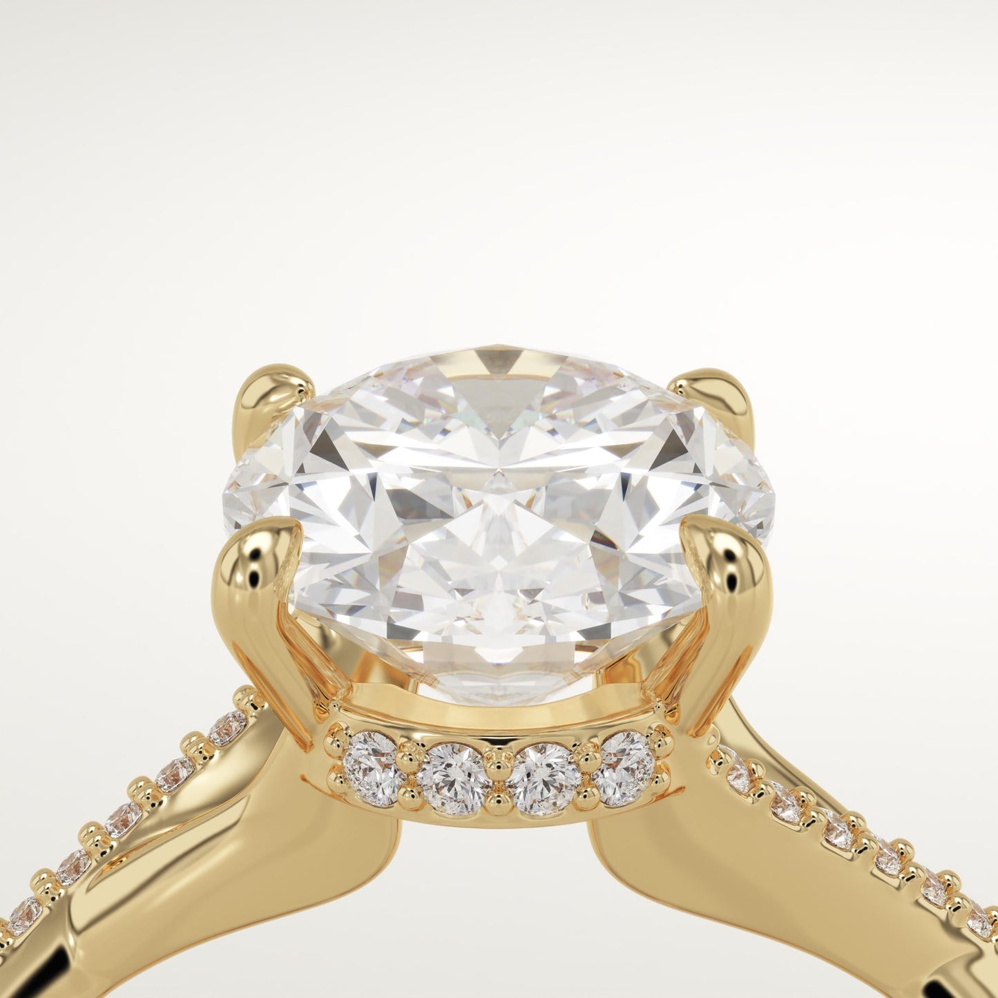 Oval Cut Twisted Pave Lab-Grown Diamond Engagement Ring