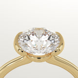 2.0 CT Round Cut Half Bezel Lab-Grown Diamond Engagement Ring
