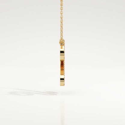 0.157 TCW Round Lab-Grown Diamond U Initial Necklace