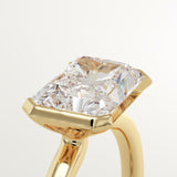 2.0 CT Radiant Cut Half Bezel Lab-Grown Diamond Engagement Ring