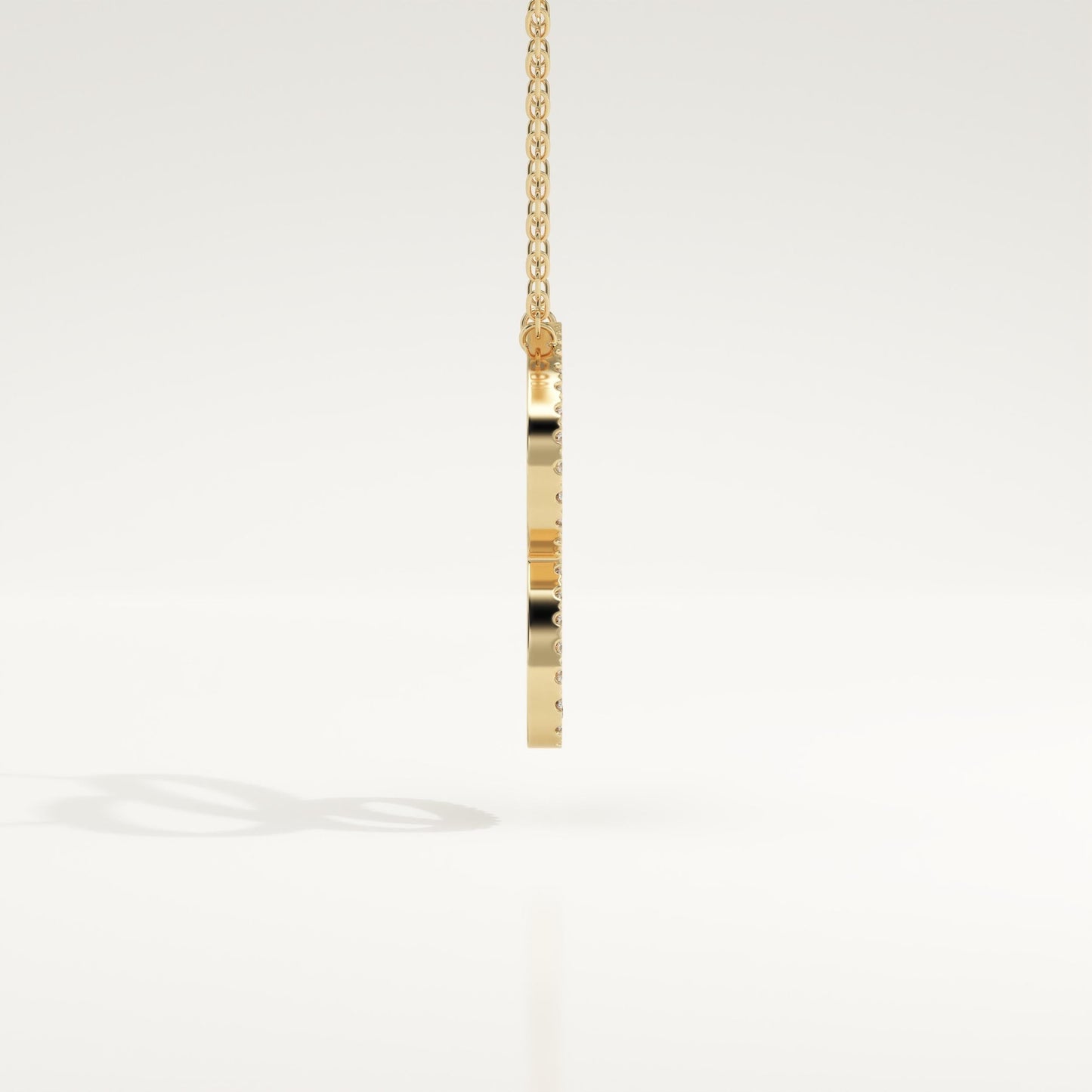 0.144 TCW Round Lab-Grown Diamond C Initial Necklace