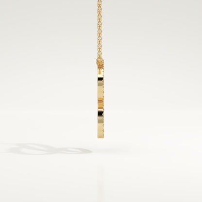 0.144 TCW Round Lab-Grown Diamond C Initial Necklace