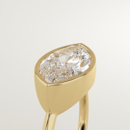 1.75 CT East West Marquise Cut Solitaire Bezel Moissanite Engagement Ring