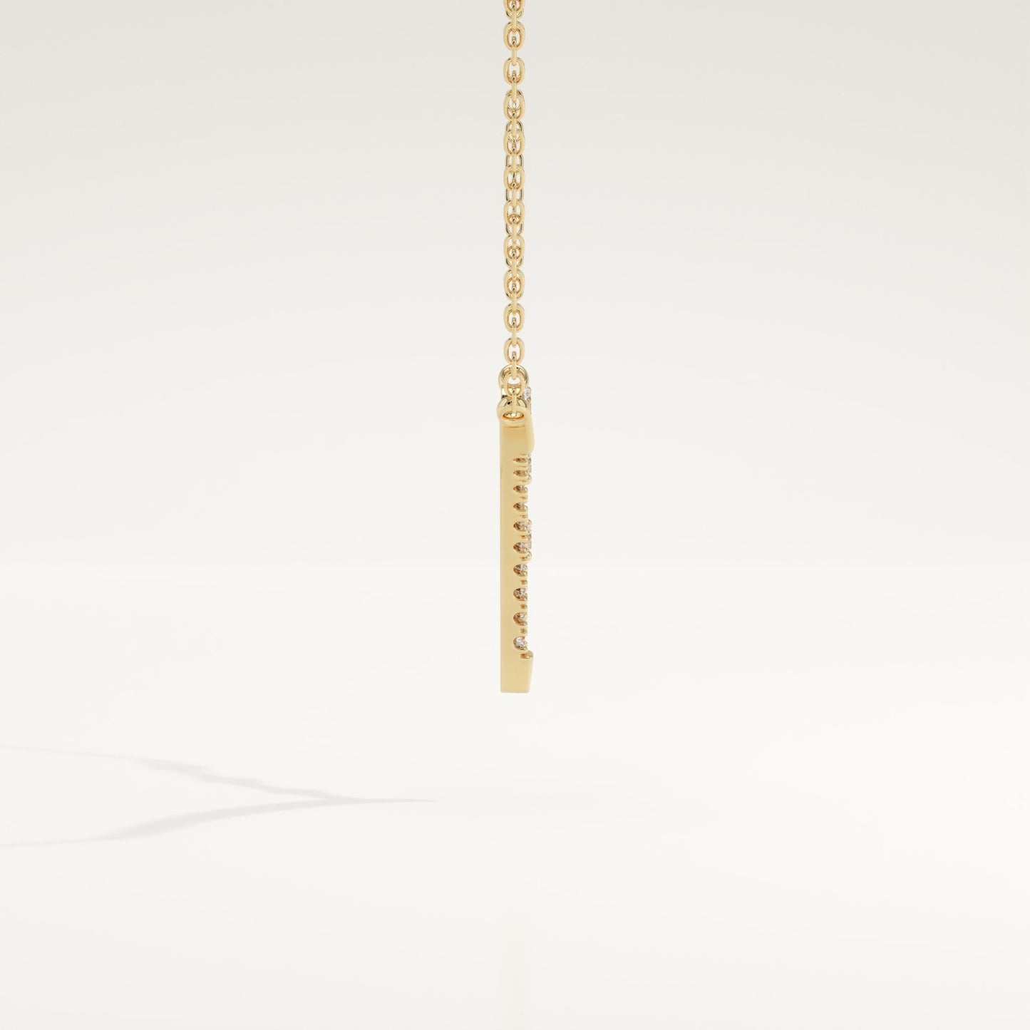 0.128 TCW Round Lab-Grown Diamond Half Chevron Necklace