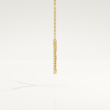 0.128 TCW Round Lab-Grown Diamond Half Chevron Necklace