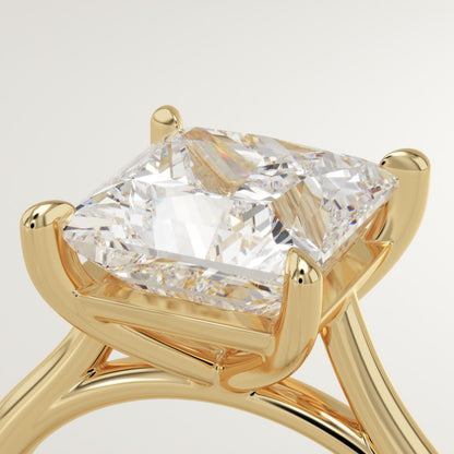 Princess Cut Solitaire Cathedral Lab-Grown Diamond Engagement Ring
