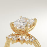 3.17 CT Emerald Cut Solitaire Lab-Grown Diamond Bridal Set