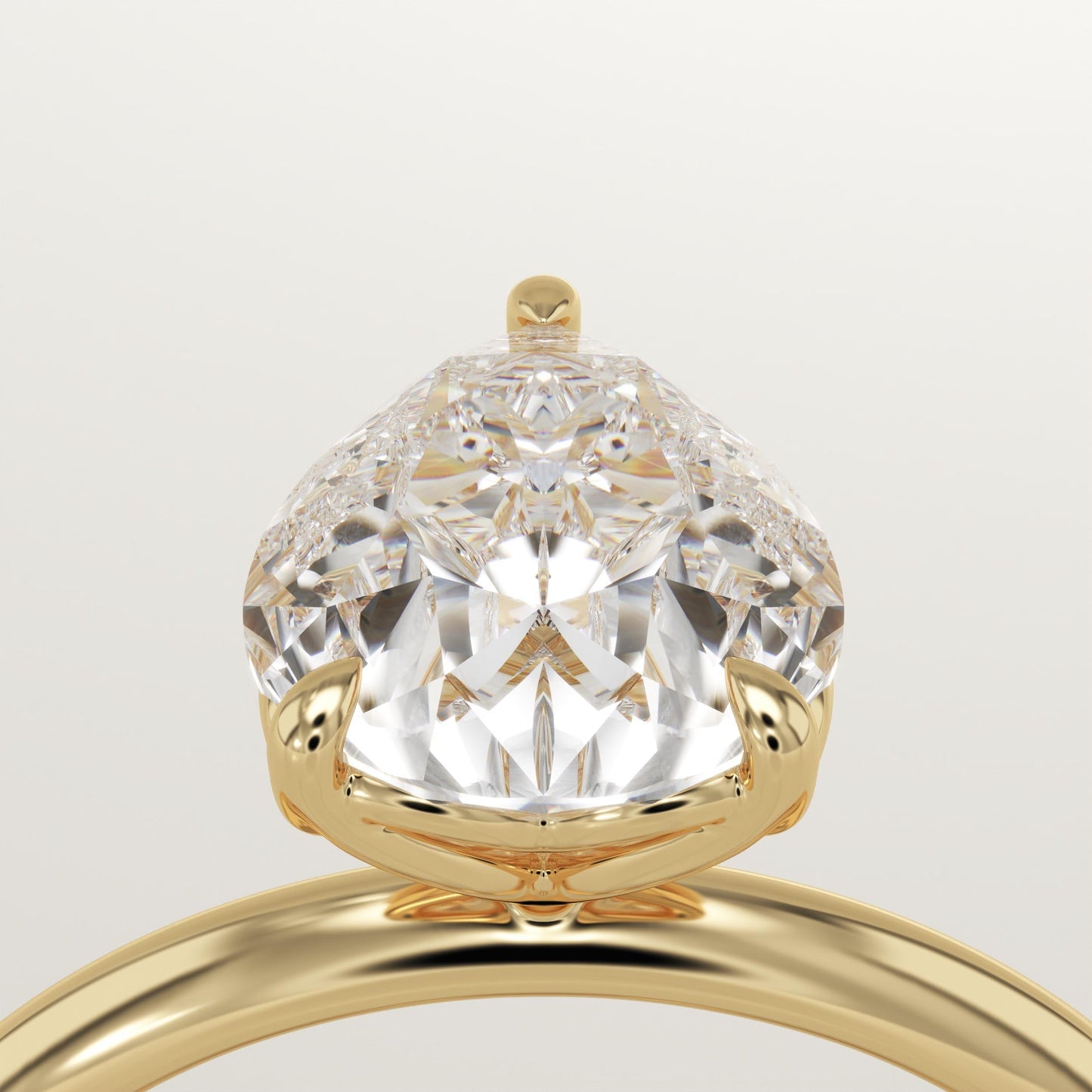 1.5 CT Pear Cut Solitaire Moissanite Engagement Ring