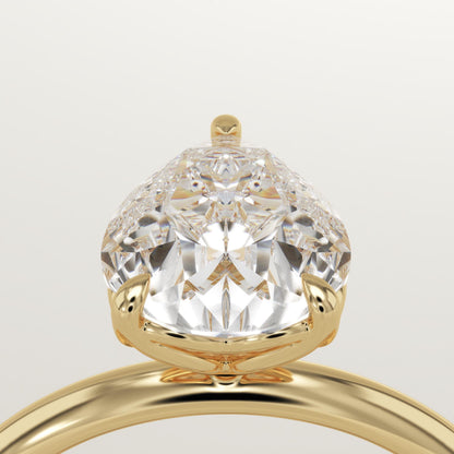1.5 CT Pear Cut Solitaire Moissanite Engagement Ring
