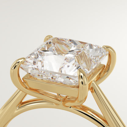 Princess Cut Solitaire Cathedral Lab-Grown Diamond Engagement Ring