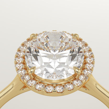 Oval Cut Halo Split Shank Lab-Grown Diamond Engagement Ring