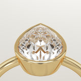 1.25 CT Pear Cut Bezel Lab-Grown Diamond Engagement Ring