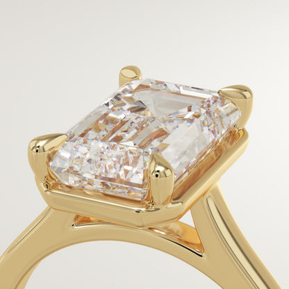 Emerald Cut Solitaire Cathedral Lab-Grown Diamond Engagement Ring