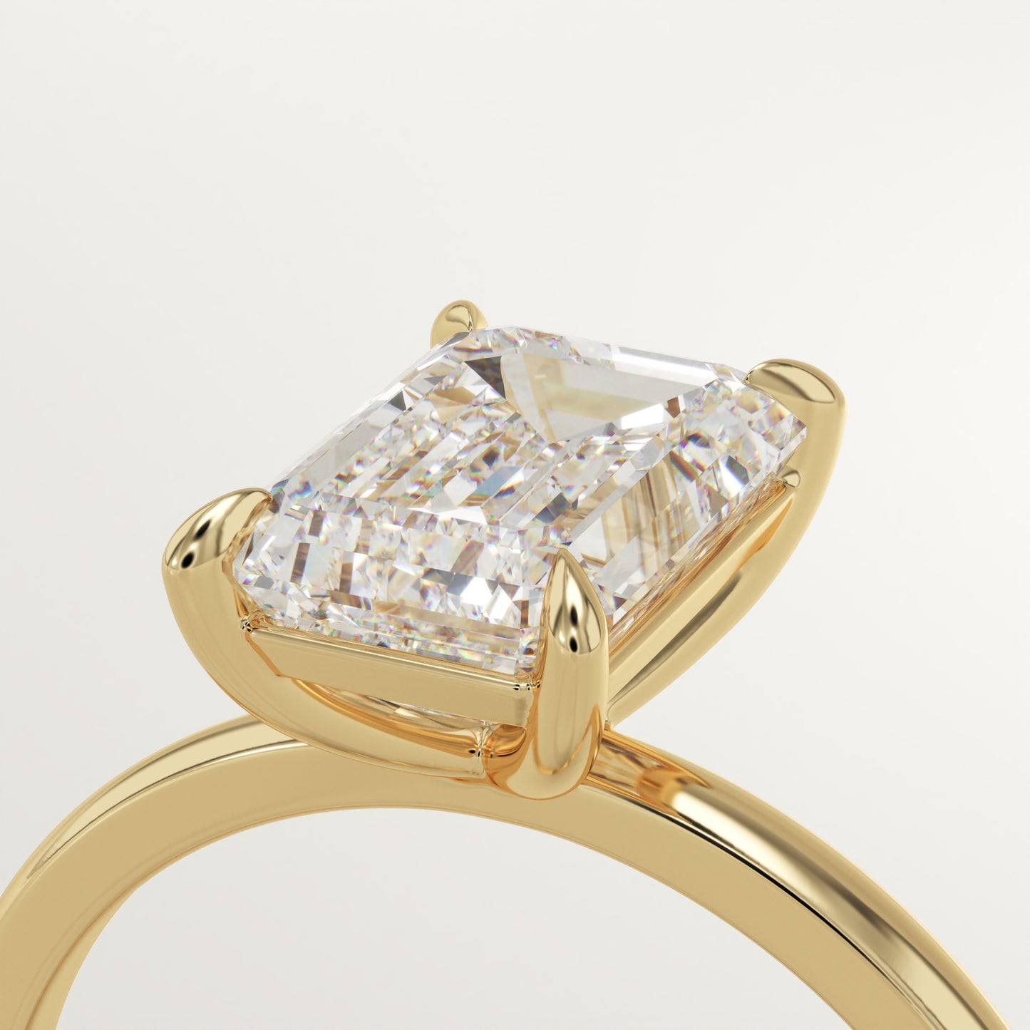 2.5 CT Emerald Cut Moissanite Solitaire Engagement Ring (US Size 7.5 Ready To Ship)