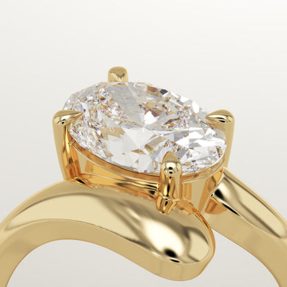 Oval Cut Solitaire Lab-Grown Diamond Engagement Ring