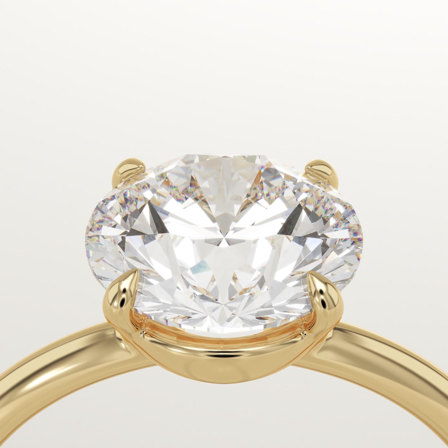 2 CT Round Cut Solitaire Moissanite Engagement Ring