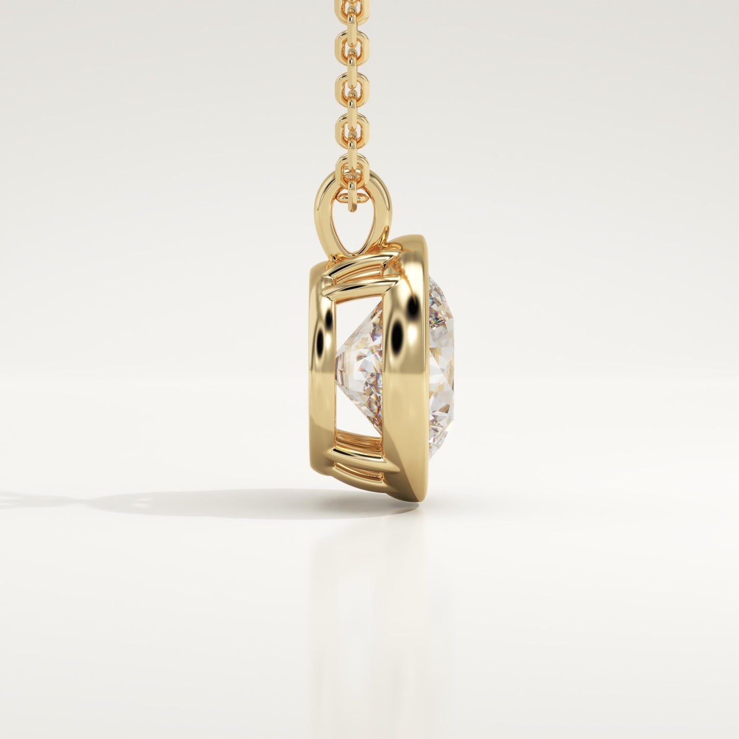 2 CT Round Lab-Grown Diamond Solitaire & Bezel Necklace