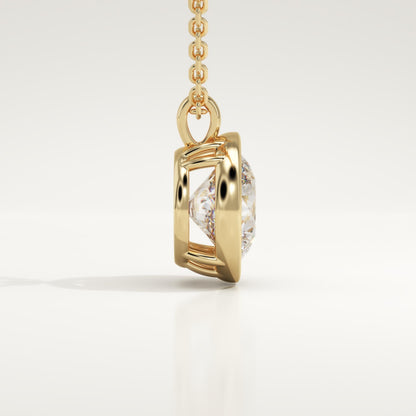 2 CT Round Lab-Grown Diamond Solitaire & Bezel Necklace