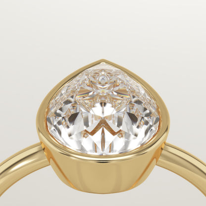Pear Cut Bezel Lab-Grown Diamond Engagement Ring