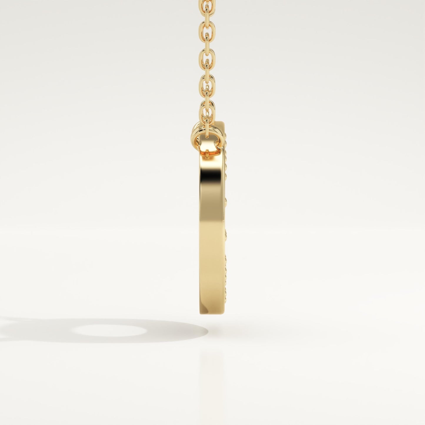 0.22 TCW Round Lab-Grown Diamond O Initial Necklace