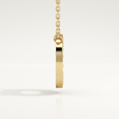 0.22 TCW Round Lab-Grown Diamond O Initial Necklace