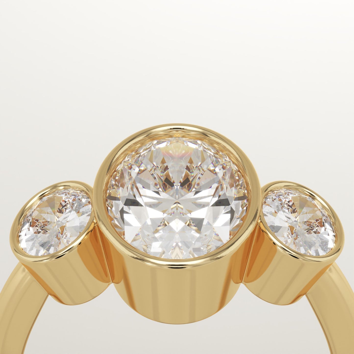 Oval Cut Three Stone Lab-Grown Diamond Engagement Ring
