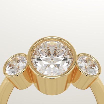 Oval Cut Three Stone Lab-Grown Diamond Engagement Ring