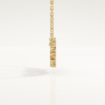 0.248 TCW Round & Marquise Lab-Grown Diamond Charm Necklace