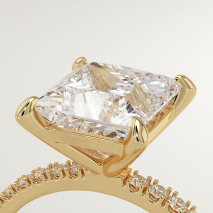 Princess Cut Pave Lab-Grown Diamond Engagement Ring