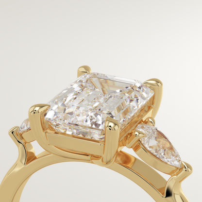 Emerald Cut Three Stone Lab-Grown Diamond Engagement Ring