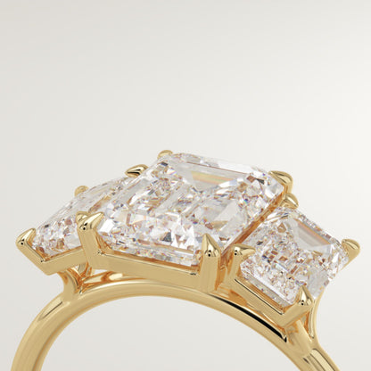 Emerald Cut Three Stone Lab-Grown Diamond Engagement Ring