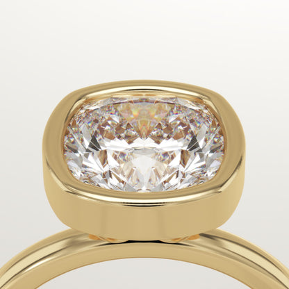 Cushion Cut Bezel Lab-Grown Diamond Engagement Ring