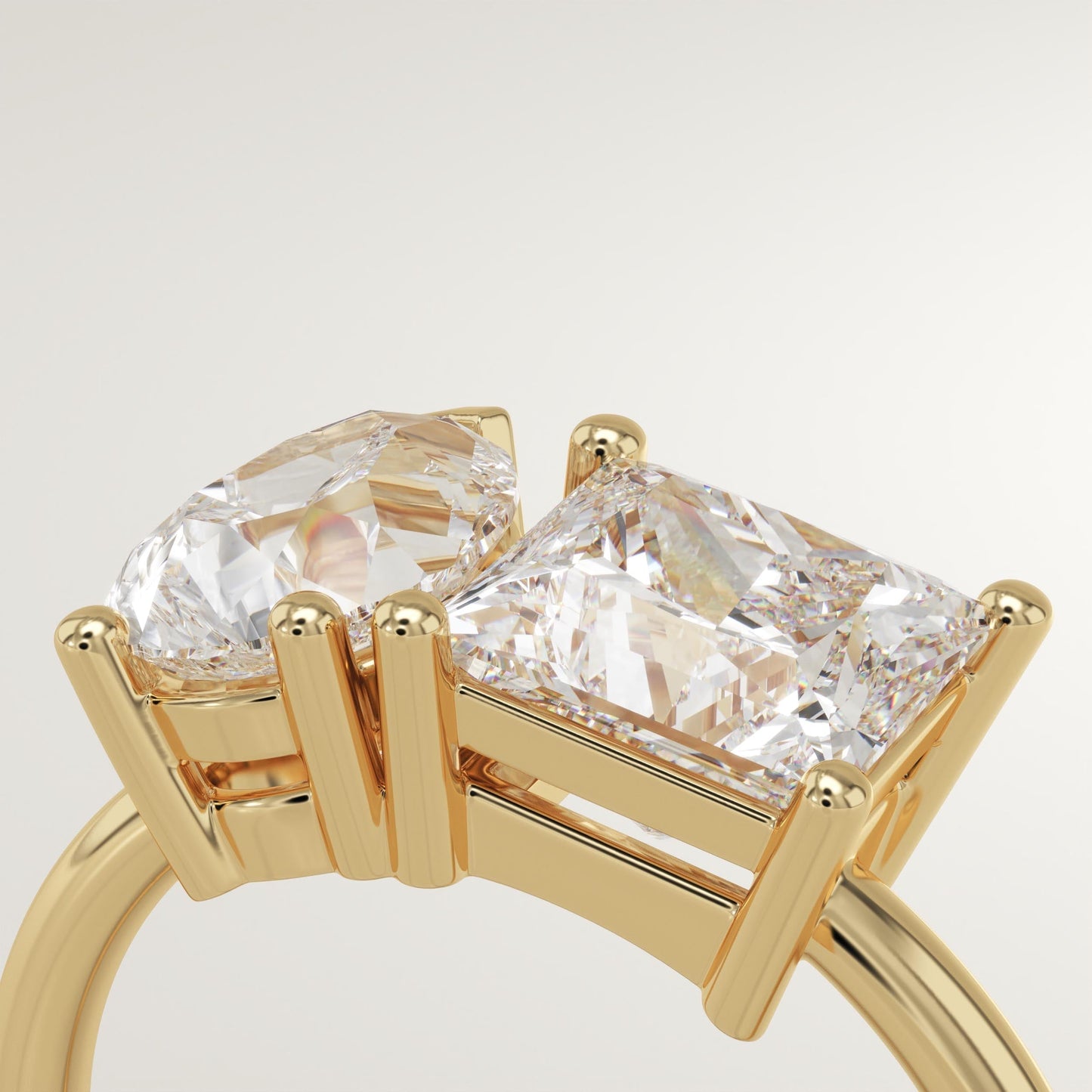 4.75 TCW Princess & Pear Cut Toi Et Moi Lab-Grown Diamond Engagement Ring