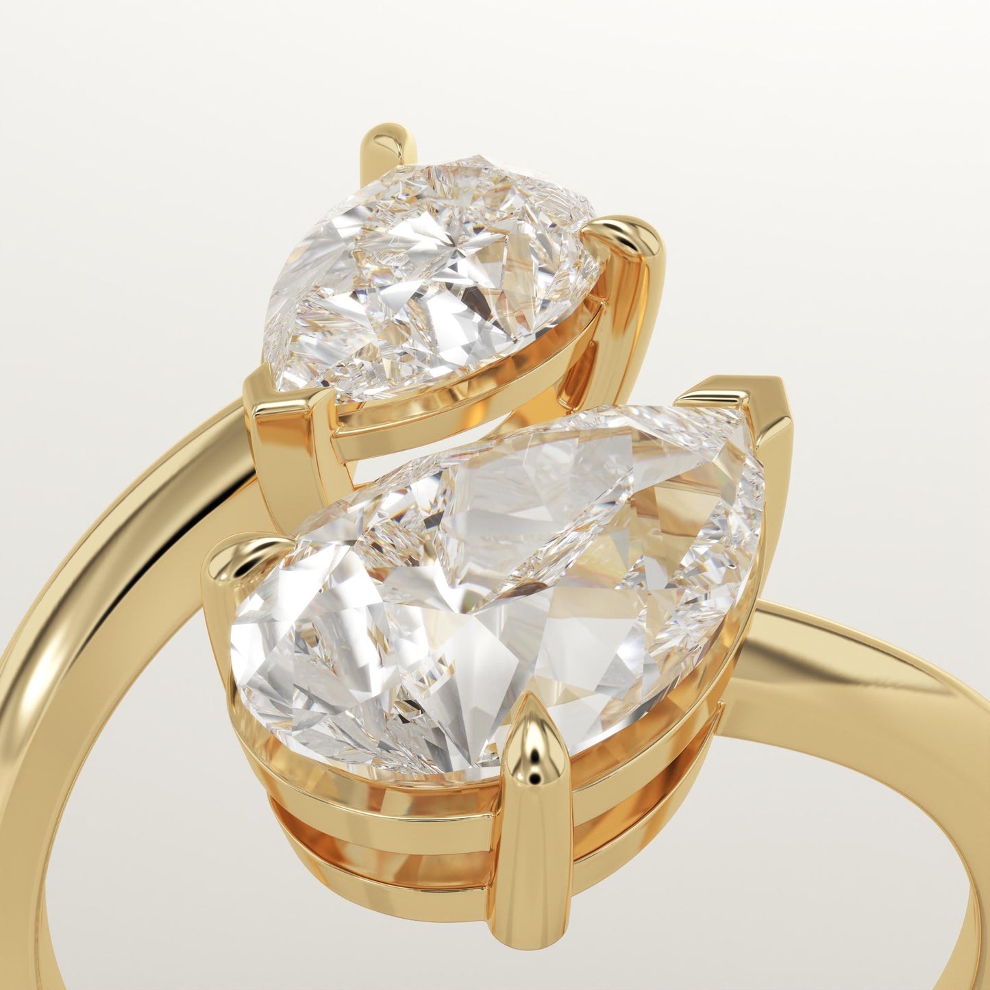 2.75 TCW Pear Cut Toi Et Moi Lab-Grown Diamond Engagement Ring
