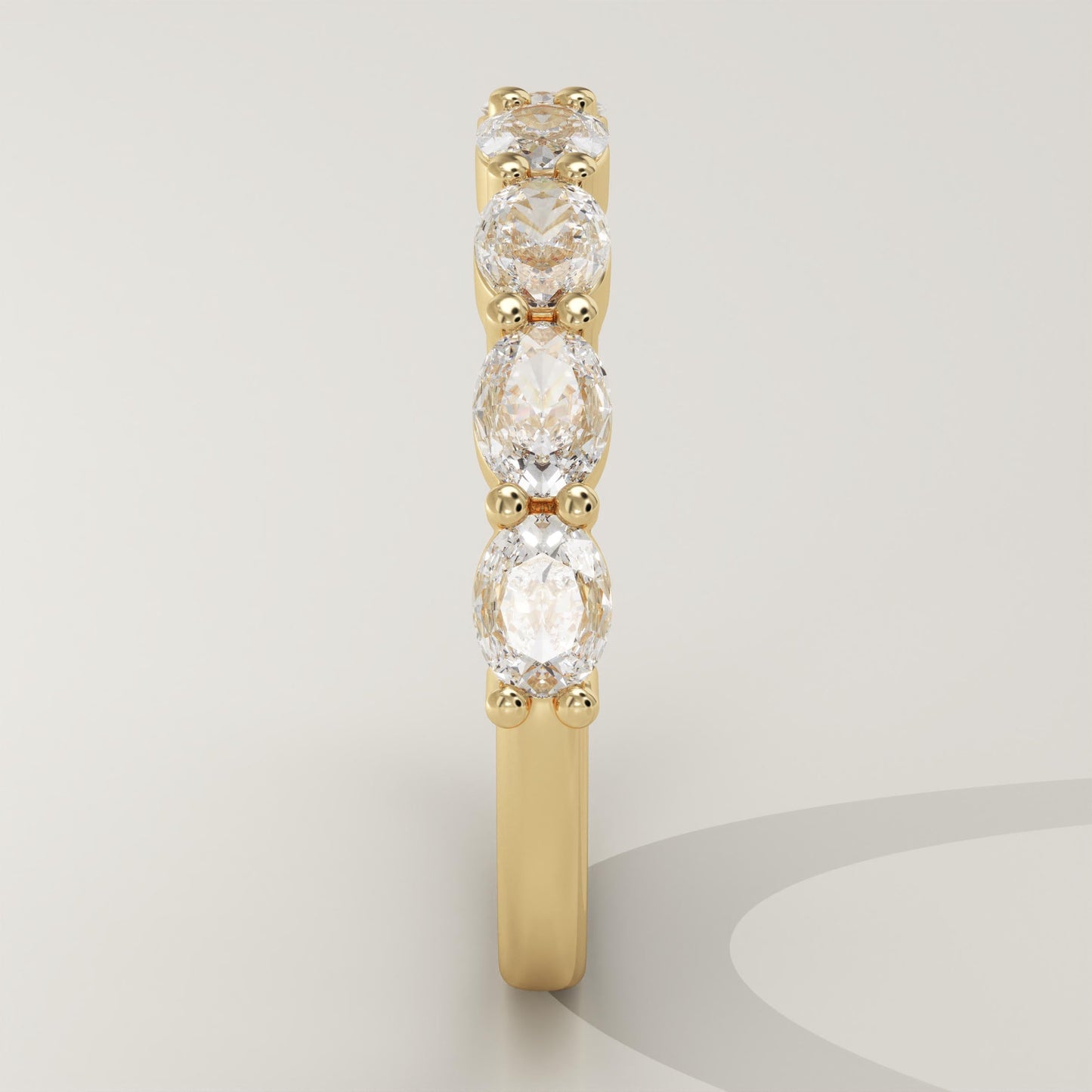 1.18 TCW Oval Lab-Grown Diamond Half Eternity Wedding Band